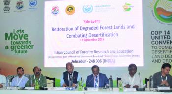 UNCCD COP-14 à¤®à¥‡à¤‚ à¤¦à¤¿à¤¨à¤¾à¤‚à¤• 13 à¤¸à¤¿à¤¤à¤‚à¤¬à¤°, 2019 à¤•à¥‹ à¤­à¤¾à¤°à¤¤à¥€à¤¯ à¤µà¤¾à¤¨à¤¿à¤•à¥€ à¤…à¤¨à¥à¤¸à¤‚à¤§à¤¾à¤¨ à¤”à¤° à¤¶à¤¿à¤•à¥à¤·à¤¾ à¤ªà¤°à¤¿à¤·à¤¦ à¤¦à¥à¤µà¤¾à¤°à¤¾ à¤†à¤¯à¥‹à¤œà¤¿à¤¤ à¤µà¤¨ à¤µà¤¨ à¤­à¥‚à¤®à¤¿ à¤•à¥€ à¤•à¤Ÿà¤¾à¤ˆ à¤”à¤° à¤¸à¤‚à¤¯à¥‹à¤œà¤¨ à¤®à¤°à¥à¤¸à¥à¤¥à¤²à¥€à¤•à¤°à¤£ à¤•à¥‡ à¤¸à¤¾à¤‡à¤¡ à¤ˆà¤µà¥‡à¤‚à¤Ÿ à¤•à¥€ à¤à¤•