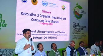 UNCCD COP-14 à¤®à¥‡à¤‚ à¤¦à¤¿à¤¨à¤¾à¤‚à¤• 13 à¤¸à¤¿à¤¤à¤‚à¤¬à¤°, 2019 à¤•à¥‹ à¤­à¤¾à¤°à¤¤à¥€à¤¯ à¤µà¤¾à¤¨à¤¿à¤•à¥€ à¤…à¤¨à¥à¤¸à¤‚à¤§à¤¾à¤¨ à¤”à¤° à¤¶à¤¿à¤•à¥à¤·à¤¾ à¤ªà¤°à¤¿à¤·à¤¦ à¤¦à¥à¤µà¤¾à¤°à¤¾ à¤†à¤¯à¥‹à¤œà¤¿à¤¤ à¤µà¤¨ à¤µà¤¨ à¤­à¥‚à¤®à¤¿ à¤•à¥€ à¤•à¤Ÿà¤¾à¤ˆ à¤”à¤° à¤¸à¤‚à¤¯à¥‹à¤œà¤¨ à¤®à¤°à¥à¤¸à¥à¤¥à¤²à¥€à¤•à¤°à¤£ à¤•à¥‡ à¤¸à¤¾à¤‡à¤¡ à¤ˆà¤µà¥‡à¤‚à¤Ÿ à¤•à¥€ à¤à¤•